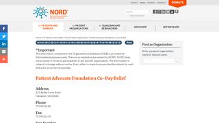 
                            7. Patient Advocate Foundation Co-Pay Relief - NORD (National ...