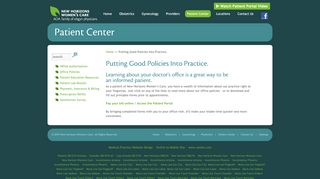 
                            4. Patient Center - New Horizons Women's Care