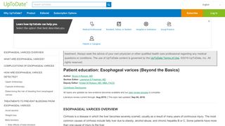 
                            7. Patient education: Esophageal varices (Beyond the Basics) - UpToDate