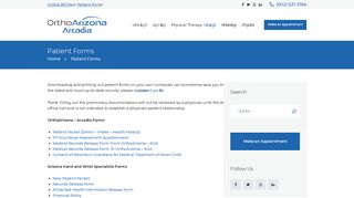 
                            8. Patient Forms - OrthoArizona – Arcadia