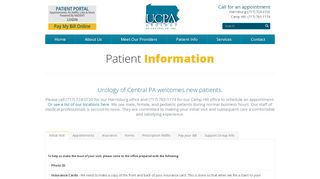 
                            7. Patient Info - Urology of Central PA