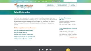 
                            8. Patient Information - AltaPointe Health