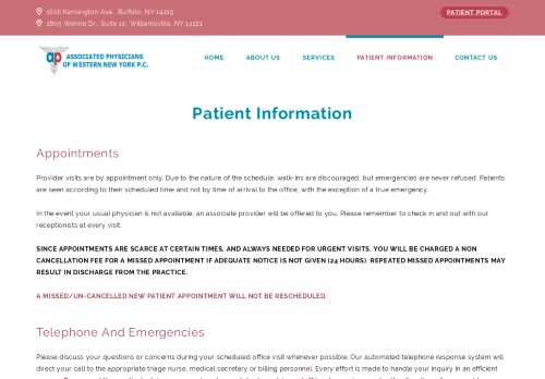 
                            1. Patient Information - Associated Physicians of Western New York P.C.