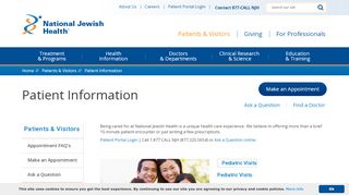 
                            7. Patient Information - National Jewish Health