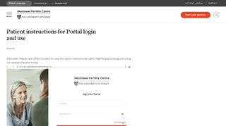 
                            7. Patient instructions for Portal login and use - Westmead Fertility Centre