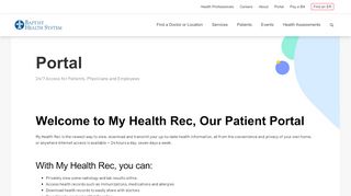 
                            11. Patient, Physician and Employee Portal Login - Baptist Health System