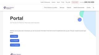 
                            8. Patient, Physician and Employee Portal Login - Saint Vincent Hospital