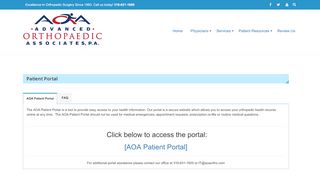 
                            2. Patient Portal - Advanced Orthopedic Associates