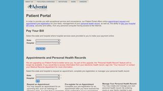 
                            9. Patient Portal - Adventist Health System