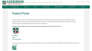 
                            5. Patient Portal - Anderson Regional Health System