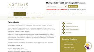 
                            1. Patient Portal - Artemis Hospitals