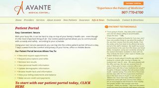 
                            2. Patient Portal | Avante Medical Center in Anchorage, Alaska