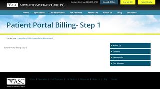 
                            4. Patient Portal Billing- Step 1 | Advanced Specialty Care