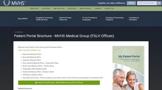 
                            1. Patient Portal Brochure - MVHS Medical Group (FSLH Offices ...