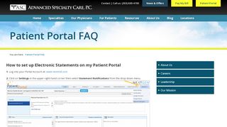 
                            3. Patient Portal FAQ - Advanced Specialty Care