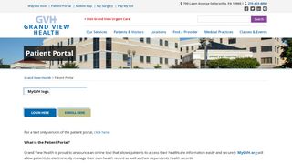 
                            11. Patient Portal - Grand View Health - gvh.org