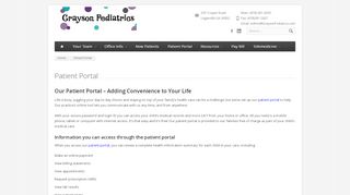 
                            6. Patient Portal - Grayson Pediatrics