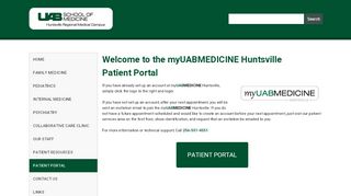 
                            1. Patient Portal | Huntsville, Alabama | UAB School of Medicine