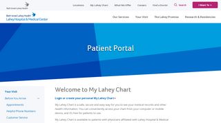 
                            2. Patient Portal - Lahey Hospital & Medical Center, Burlington & Peabody