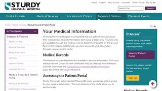 
                            9. Patient Portal & Medical Records | Sturdy Memorial Hospital ...