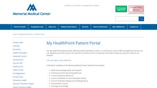 
                            9. Patient Portal - Memorial Medical Center