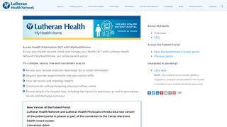 
                            1. Patient Portal - MyHealth at the Lutheran Health Network