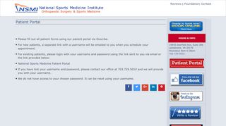 
                            8. Patient Portal - National Sports Medicine Institute