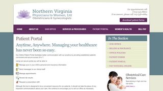 
                            9. Patient Portal - Northern Virginia Physicians to Women
