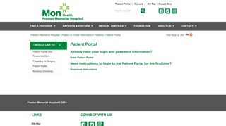 
                            5. Patient Portal | Preston Memorial Hospital - Mon Health