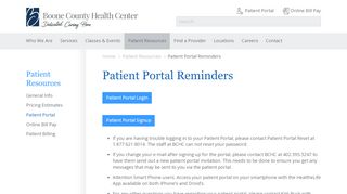 
                            9. Patient Portal Reminders | Boone County Health Center