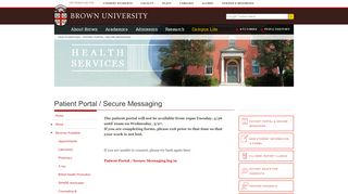 
                            10. Patient Portal / Secure Messaging | Health Services - Brown University