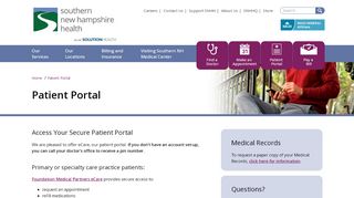 
                            8. Patient Portal - Southern New Hampshire Health