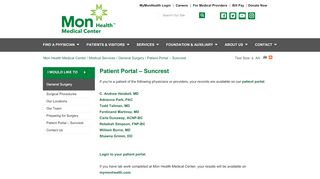 
                            1. Patient Portal – Suncrest | Mon Health Medical Center