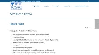 
                            1. Patient Portal – TriValley Primary Care