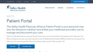 
                            6. Patient Portal | Valley Health Physician Alliance