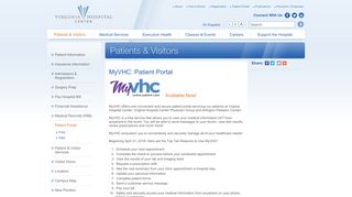 
                            7. Patient Portal : Virginia Hospital Center