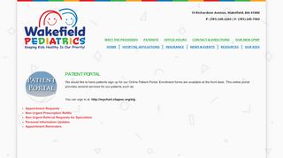 
                            1. Patient Portal - Wakefield Pediatrics