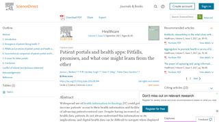 
                            6. Patient portals and health apps: Pitfalls, promises, and what one might ...