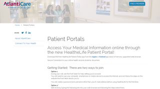 
                            3. Patient Portals Egg Harbor Township, New Jersey (NJ), AtlantiCare