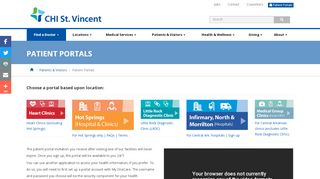 
                            2. Patient Portals - EHR - EMR - CHI St. Vincent, Arkansas