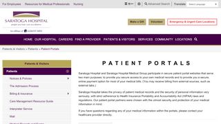 
                            6. Patient Portals | Saratoga Hospital