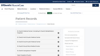 
                            3. Patient Records | St. David's HealthCare