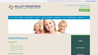 
                            2. Patient Resources - Valley Pediatrics Associates, LLC - Pediatrics ...