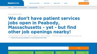 
                            9. Patient Services Jobs in Peabody, Massachusetts | Aspen Dental Jobs