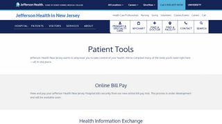 
                            2. Patient Tools | Jefferson Health New Jersey