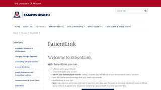 
                            4. PatientLink | Campus Health - University of Arizona