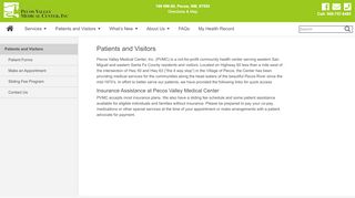 
                            1. Patients and Visitors : Pecos Valley Medical Center
