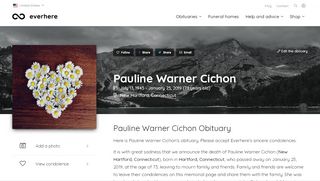 
                            8. Pauline Warner Cichon Obituary (1945 - 2019) | New ...