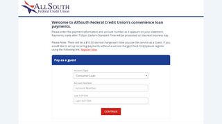 
                            6. Pay as a guest – AllSouth Federal Credit Union Online ...