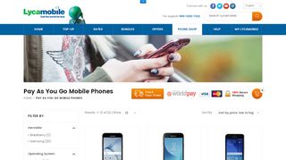 
                            7. Pay As You Go Mobile Phones - Lycamobile